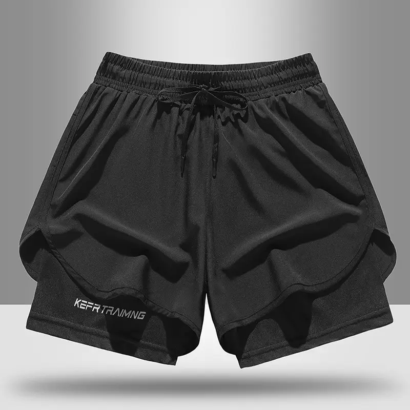 Men's Blue Drawstring Sports Shorts Quick Dry - Image 3