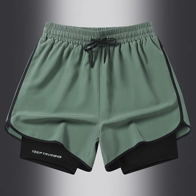 Men's Blue Drawstring Sports Shorts Quick Dry - Image 6