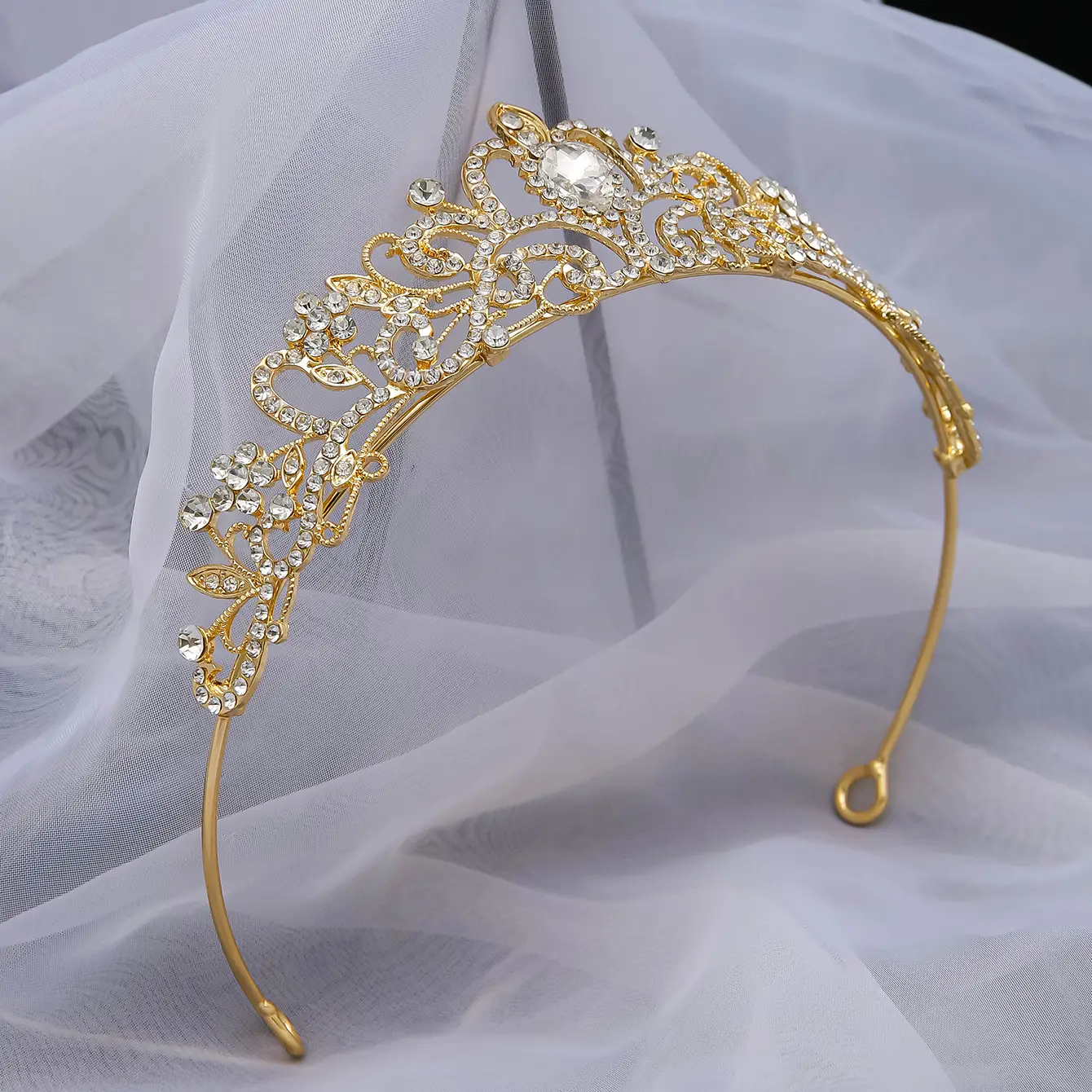 Korean Style Full Diamond Crown Wedding Headwear - Image 7
