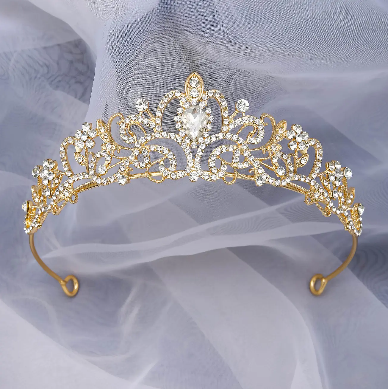 Korean Style Full Diamond Crown Wedding Headwear - Image 2