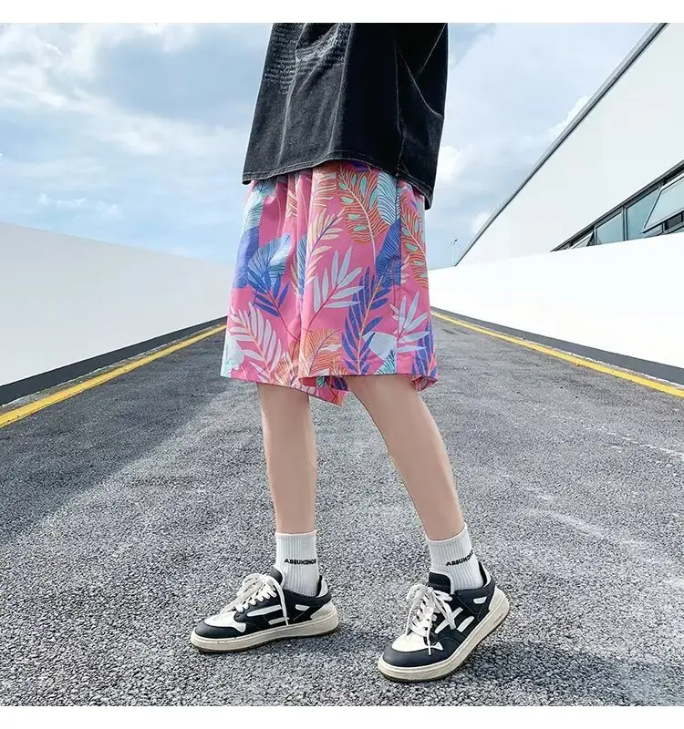 Men Summer Ice Silk Floral Shorts Loose Fit — feature 43