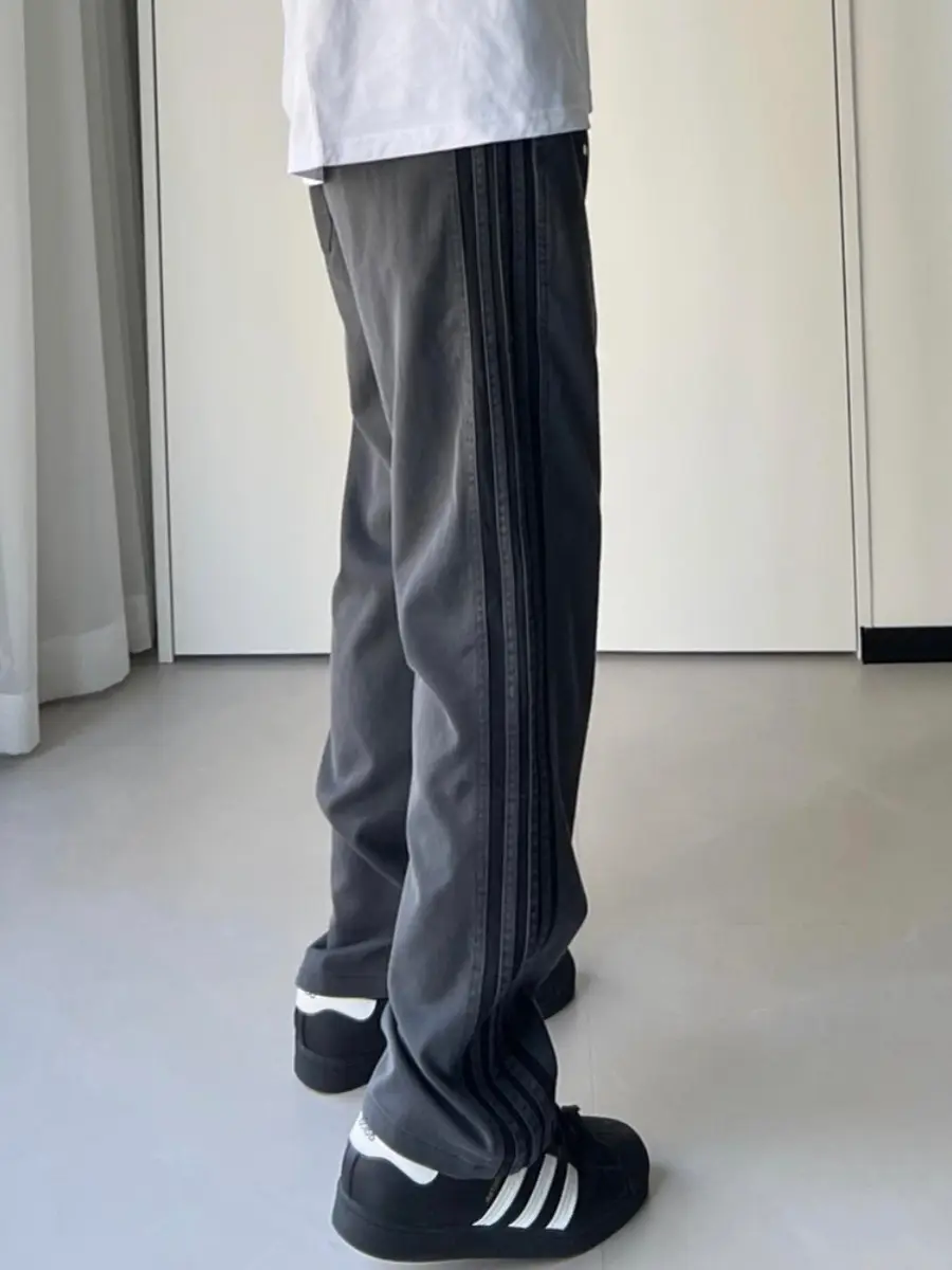 Men's Cleanfit Army Green Striped Knee-Length Trousers