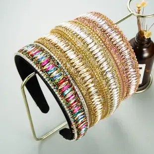Green Rhinestone Hoop Headband for Women 38cm — feature 4