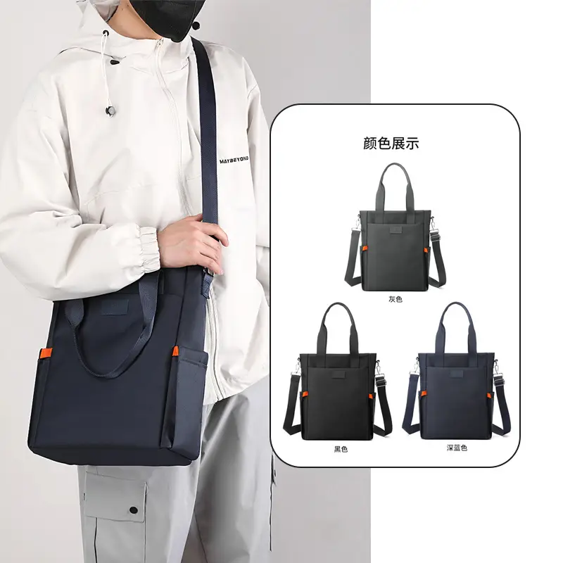 Men's Black Canvas Crossbody Bag 2026 Casual Large Capacity - Image 5