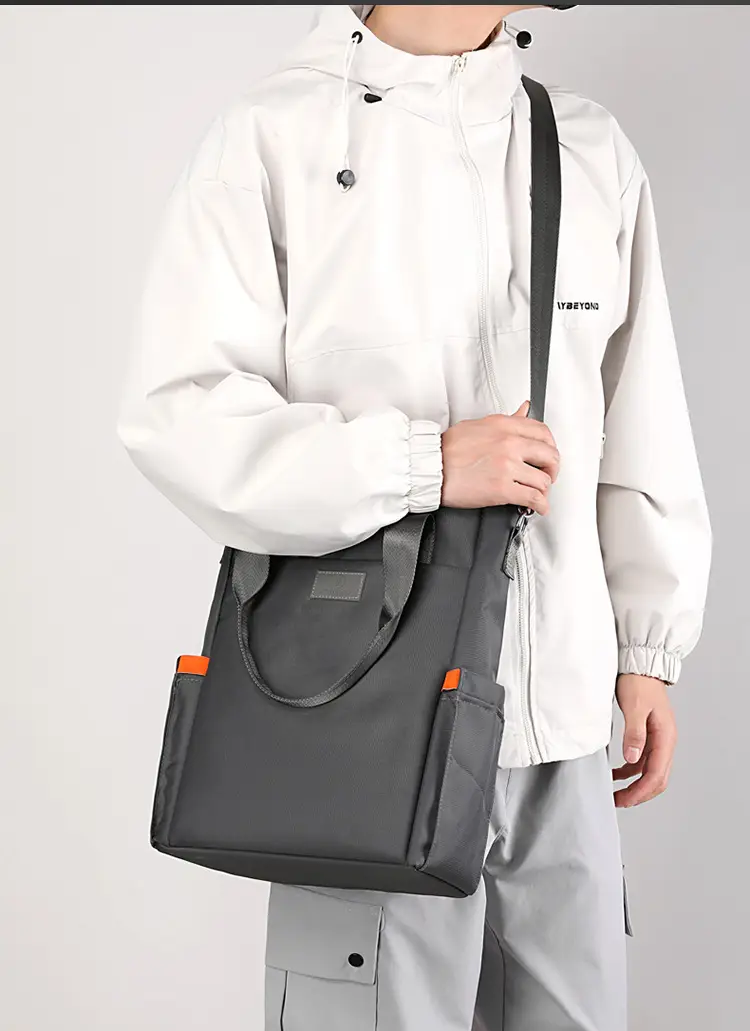 Men's Black Canvas Crossbody Bag 2026 Casual Large Capacity — feature 12