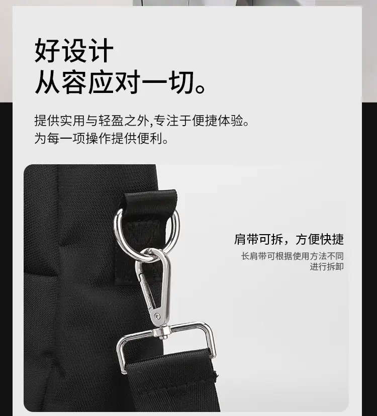 Men's Black Canvas Crossbody Bag 2026 Casual Large Capacity — feature 13