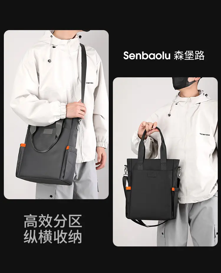 Men's Black Canvas Crossbody Bag 2026 Casual Large Capacity — feature 16