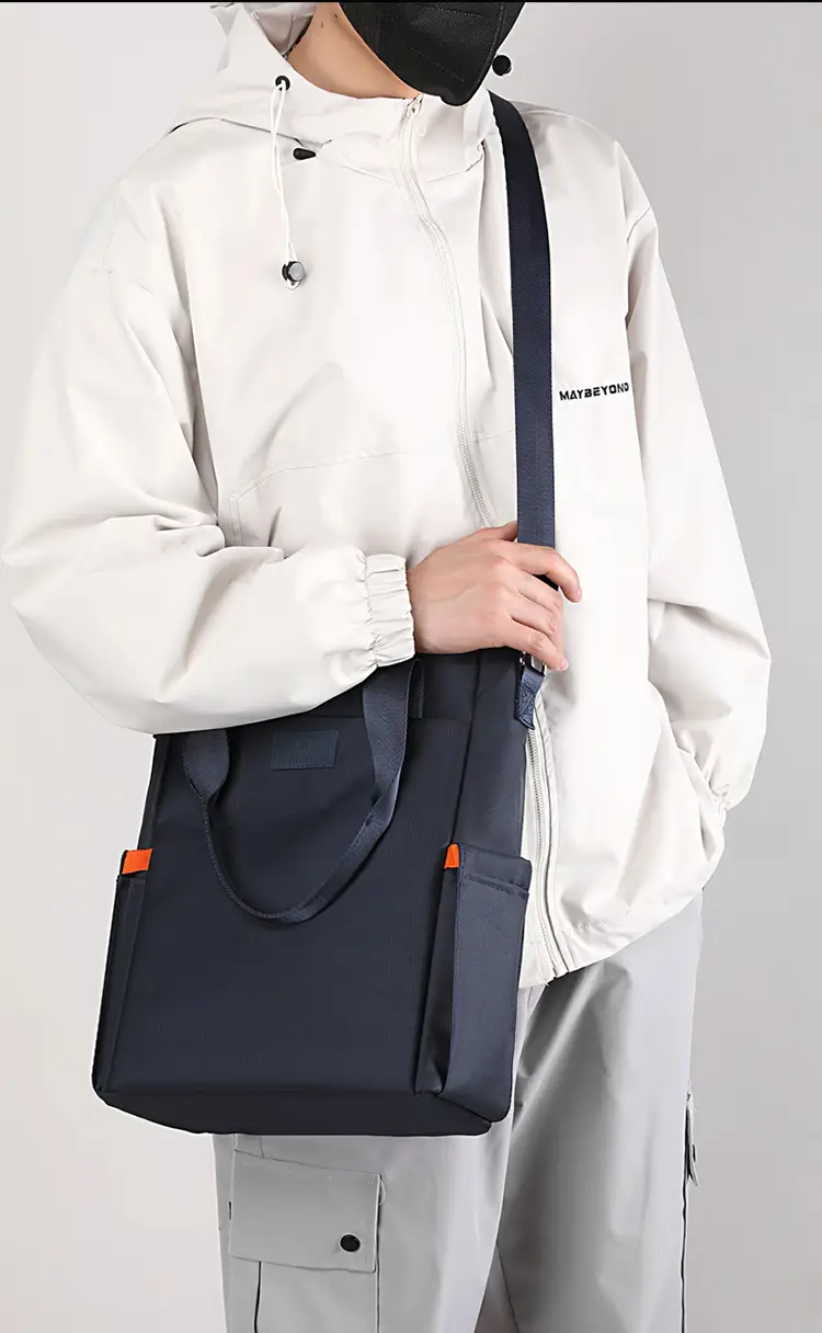 Men's Black Canvas Crossbody Bag 2026 Casual Large Capacity — feature 6