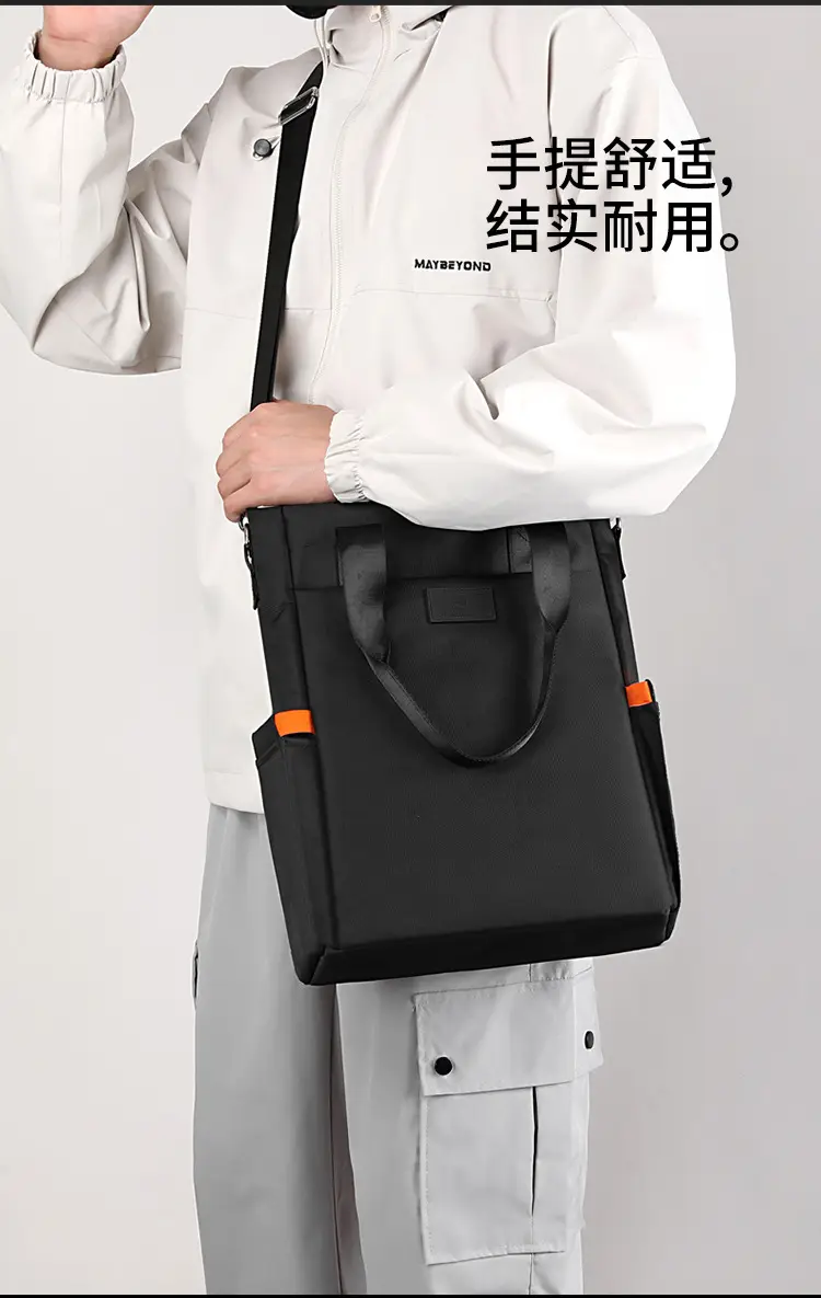 Men's Black Canvas Crossbody Bag 2026 Casual Large Capacity — feature 8
