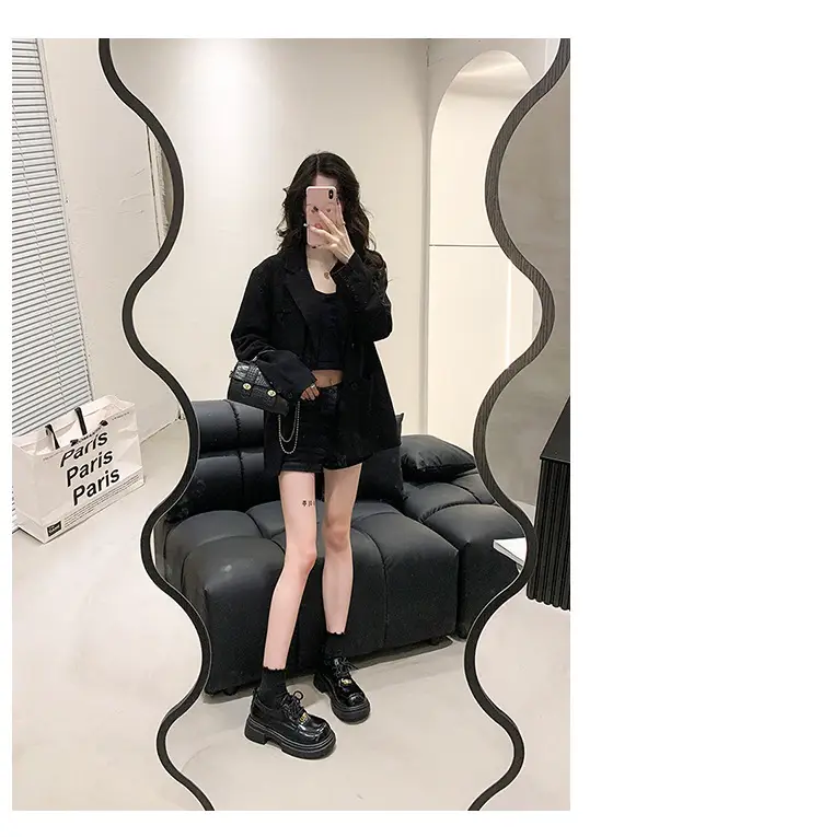 Lace-up muffin thick-soled loafers women's wholesale new spring high heel lock black small leather shoes comfortable all-match — feature 15