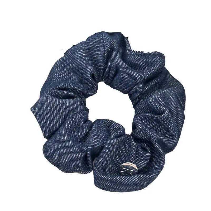 Vintage Washed Denim Bowl Hair Ring Jewelry for Women - Image 9