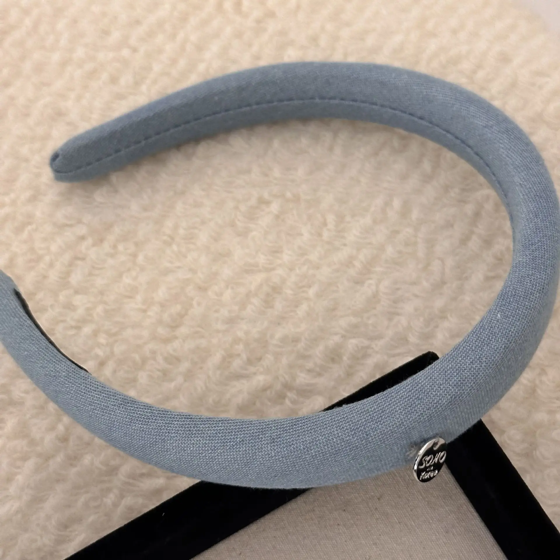 Vintage Washed Denim Bowl Hair Ring Jewelry for Women