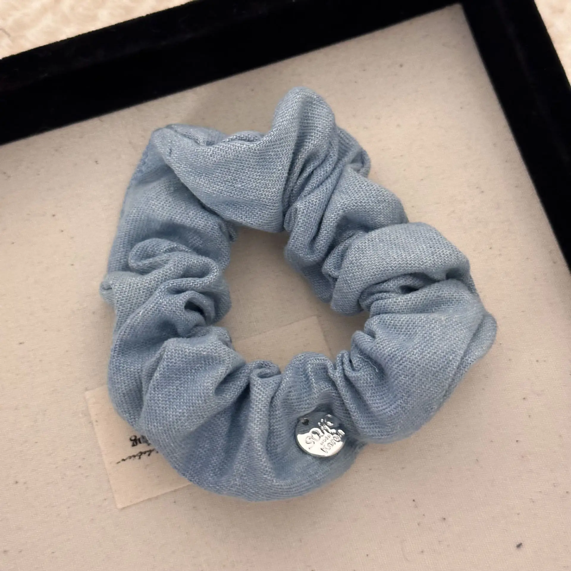 Vintage Washed Denim Bowl Hair Ring Jewelry for Women - Image 3
