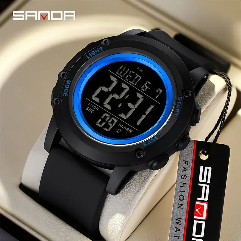 Sanda Multifunctional Electronic Watch Dual Time Waterproof Sports Watch - Image 10