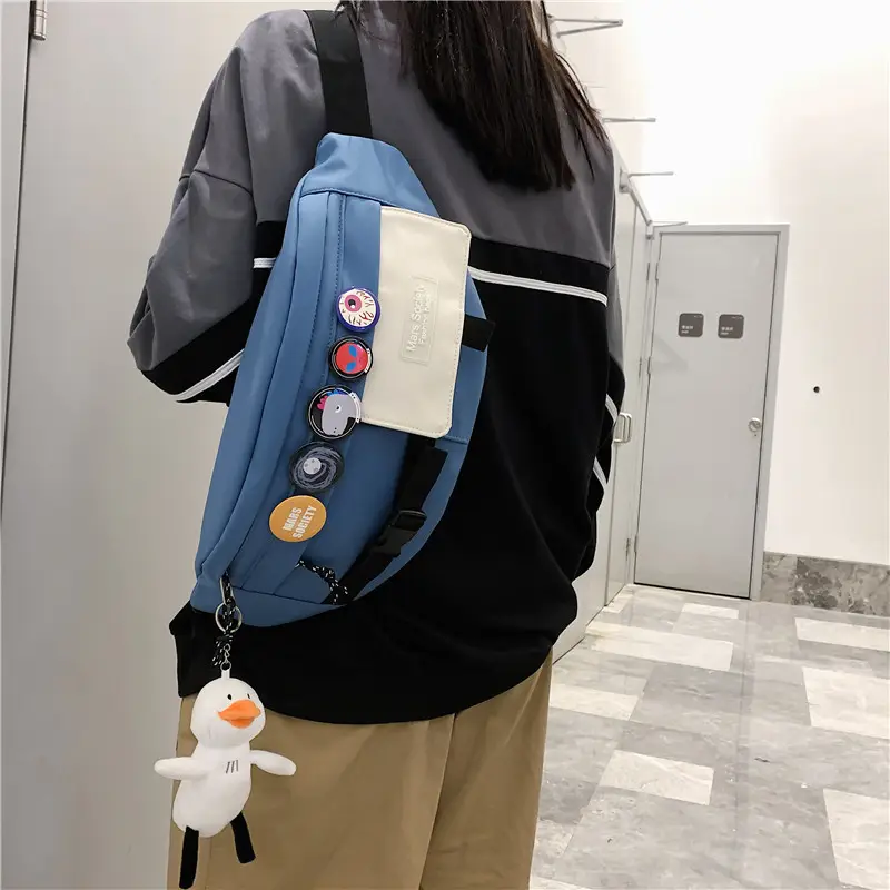 Trendy Blue Crossbody Bag for Men Women Casual Student Sports - Image 7