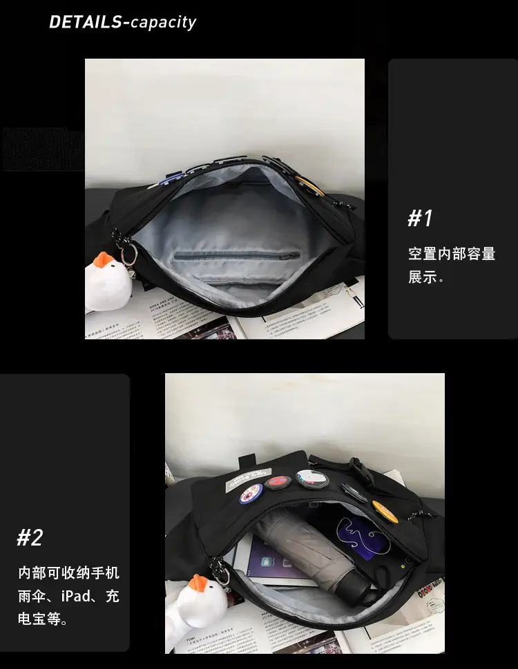 Trendy Blue Crossbody Bag for Men Women Casual Student Sports — feature 23