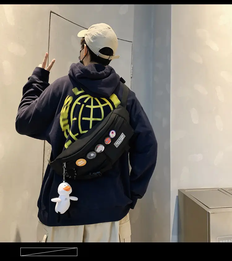 Trendy Blue Crossbody Bag for Men Women Casual Student Sports — feature 3