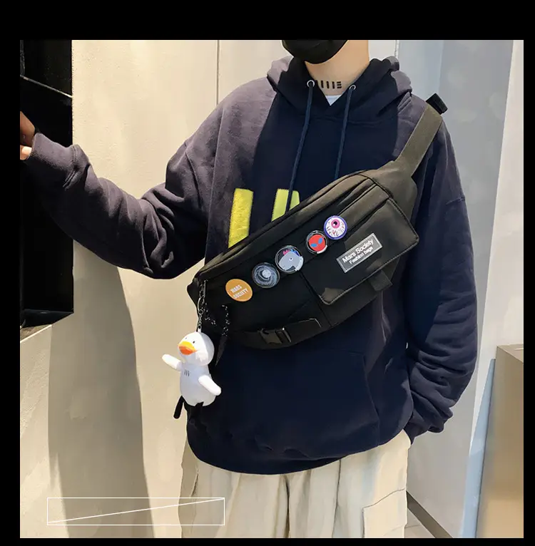 Trendy Blue Crossbody Bag for Men Women Casual Student Sports — feature 5