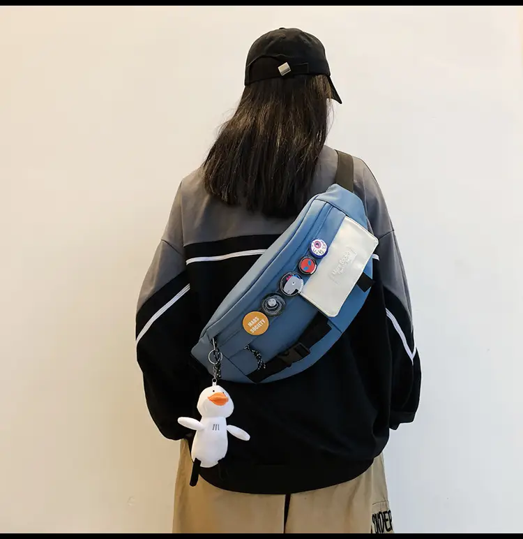 Trendy Blue Crossbody Bag for Men Women Casual Student Sports — feature 7