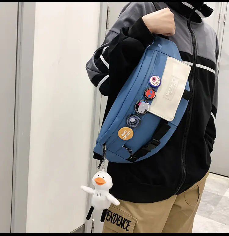 Trendy Blue Crossbody Bag for Men Women Casual Student Sports — feature 8