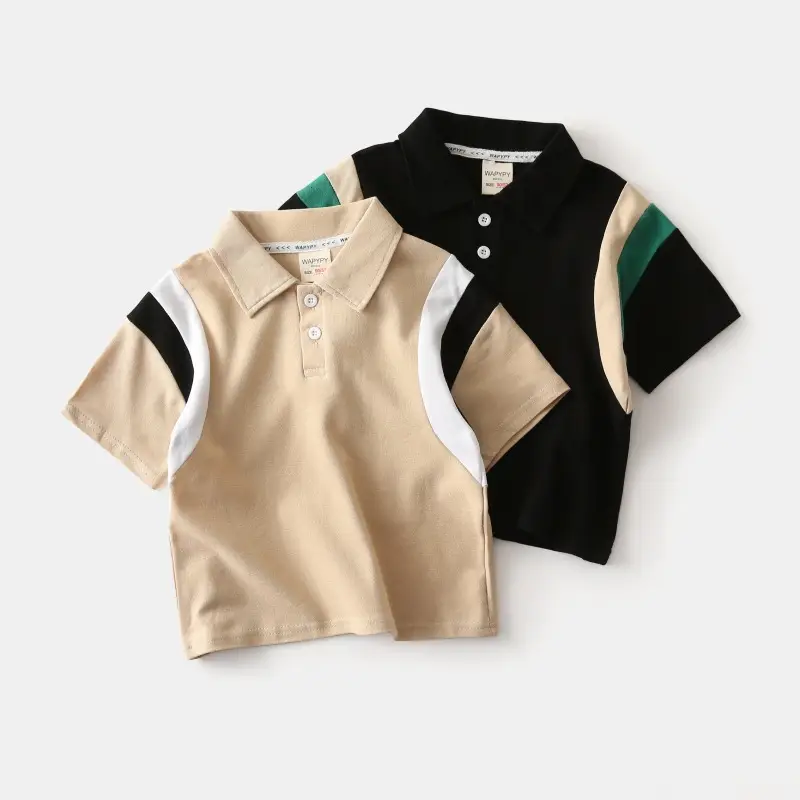 Kids Polo Shirt Black Green Stripes 2025 - Image 4