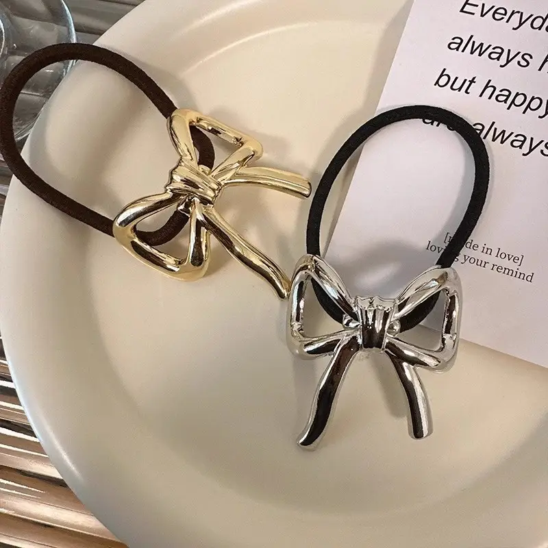 Japanese Metal Bow Hair Ring Light Luxury Elegant — feature 6