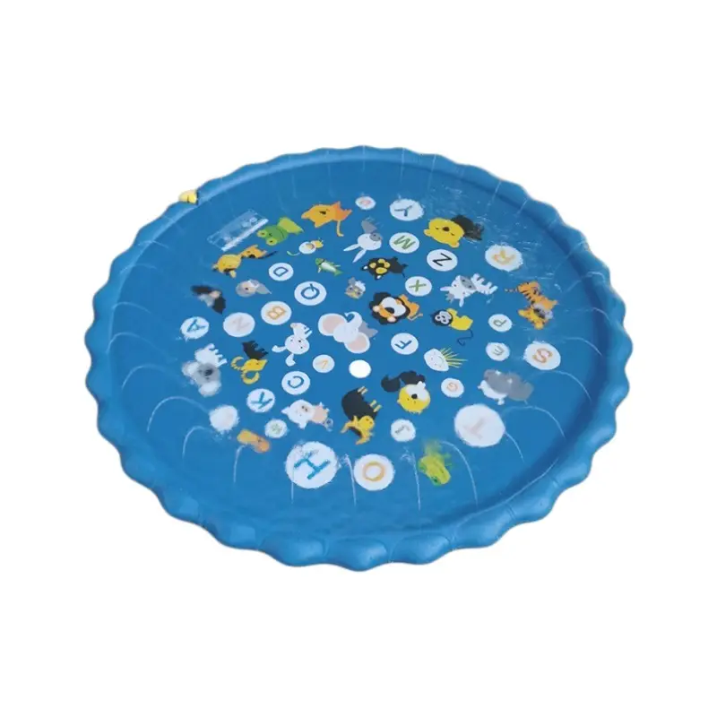 Factory in stock sale ABC alphabet water spray mat children outdoor lawn paddling pool 170cm alphabet water spray mat