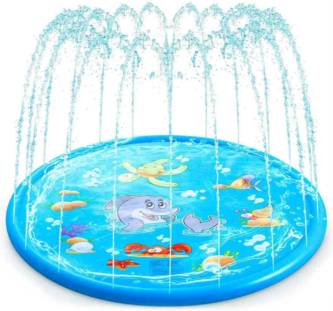 Factory in stock sale ABC alphabet water spray mat children outdoor lawn paddling pool 170cm alphabet water spray mat
