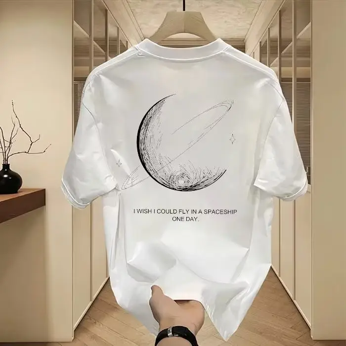 Men Black Graphic Cotton T-Shirt Casual Summer Wear - Image 3