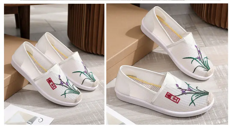 Women Embroidered Mesh Slip-On Shoes Plum Orchid Bamboo Chrysanthemum — feature 15