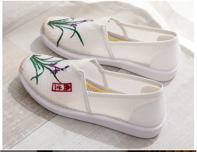 Women Embroidered Mesh Slip-On Shoes Plum Orchid Bamboo Chrysanthemum — feature 16