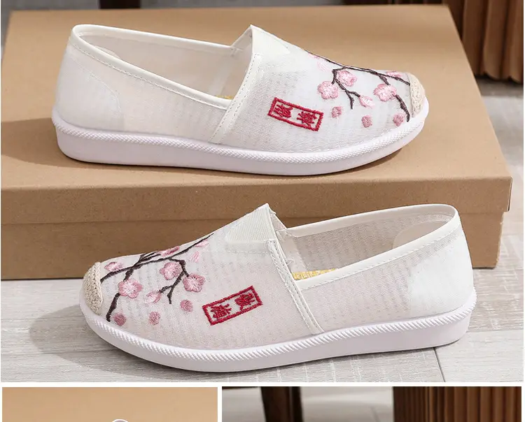 Women Embroidered Mesh Slip-On Shoes Plum Orchid Bamboo Chrysanthemum — feature 17