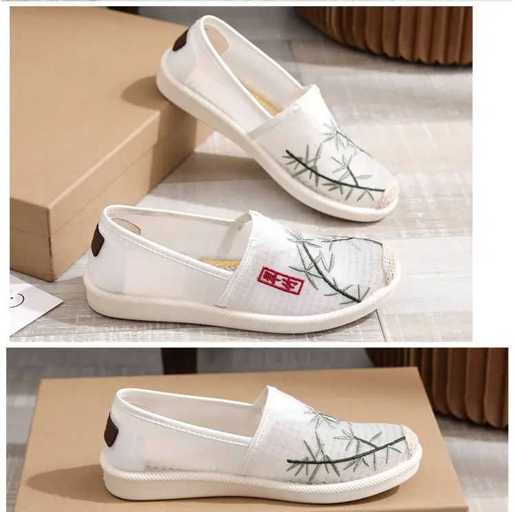 Women Embroidered Mesh Slip-On Shoes Plum Orchid Bamboo Chrysanthemum — feature 20