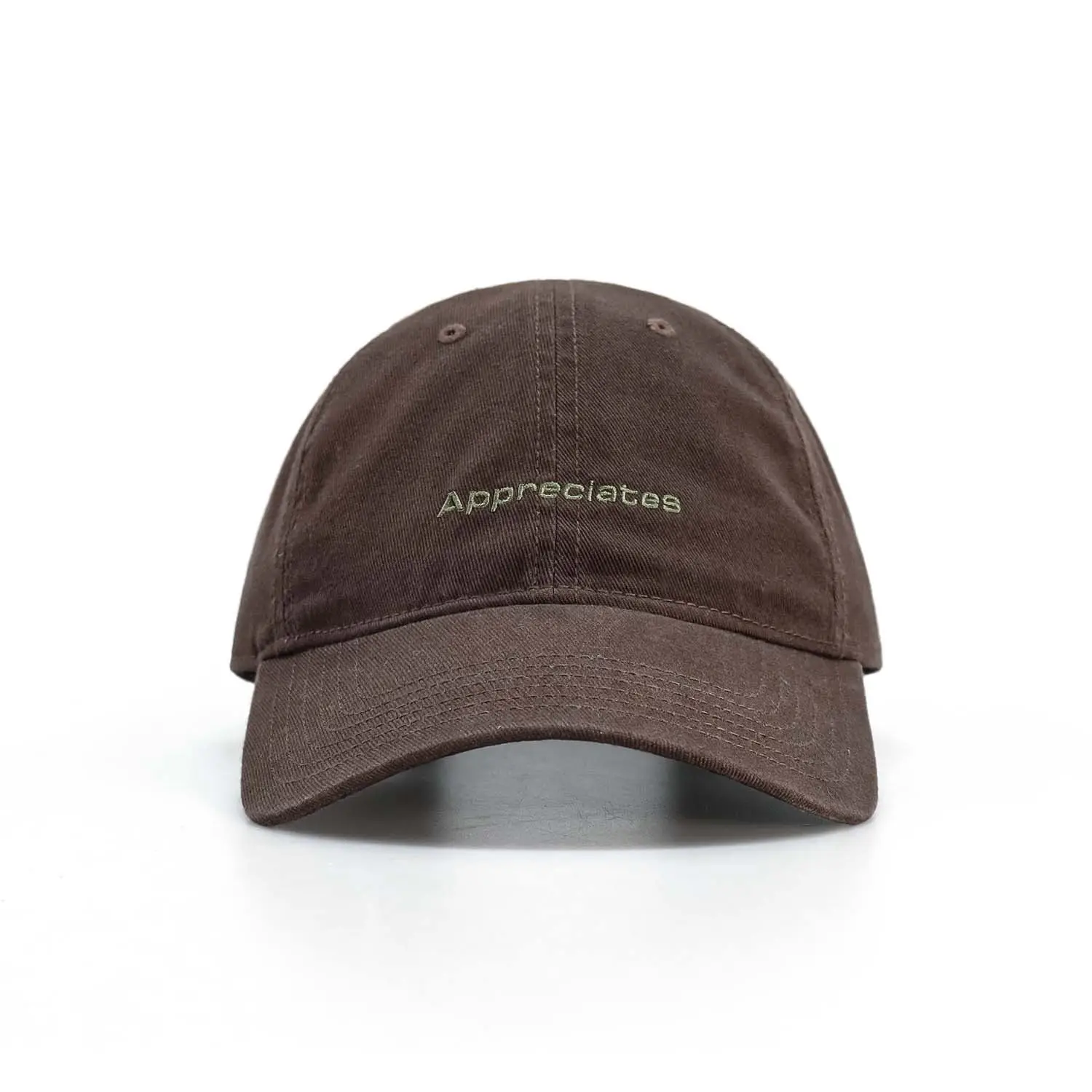 Brown Embroidered Baseball Cap for Women Men