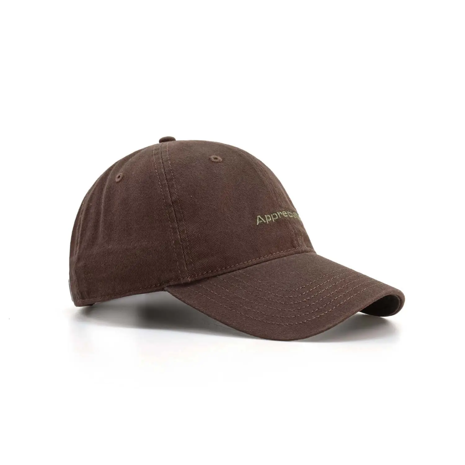 Brown Embroidered Baseball Cap for Women Men