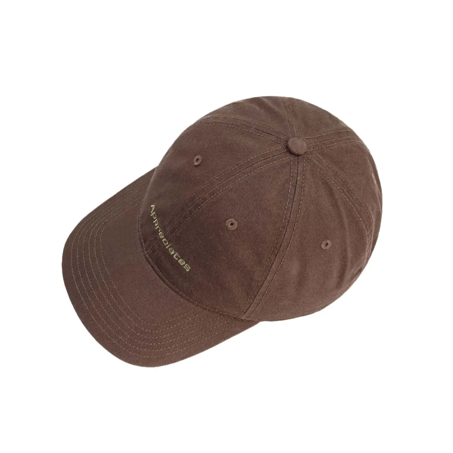 Brown Embroidered Baseball Cap for Women Men