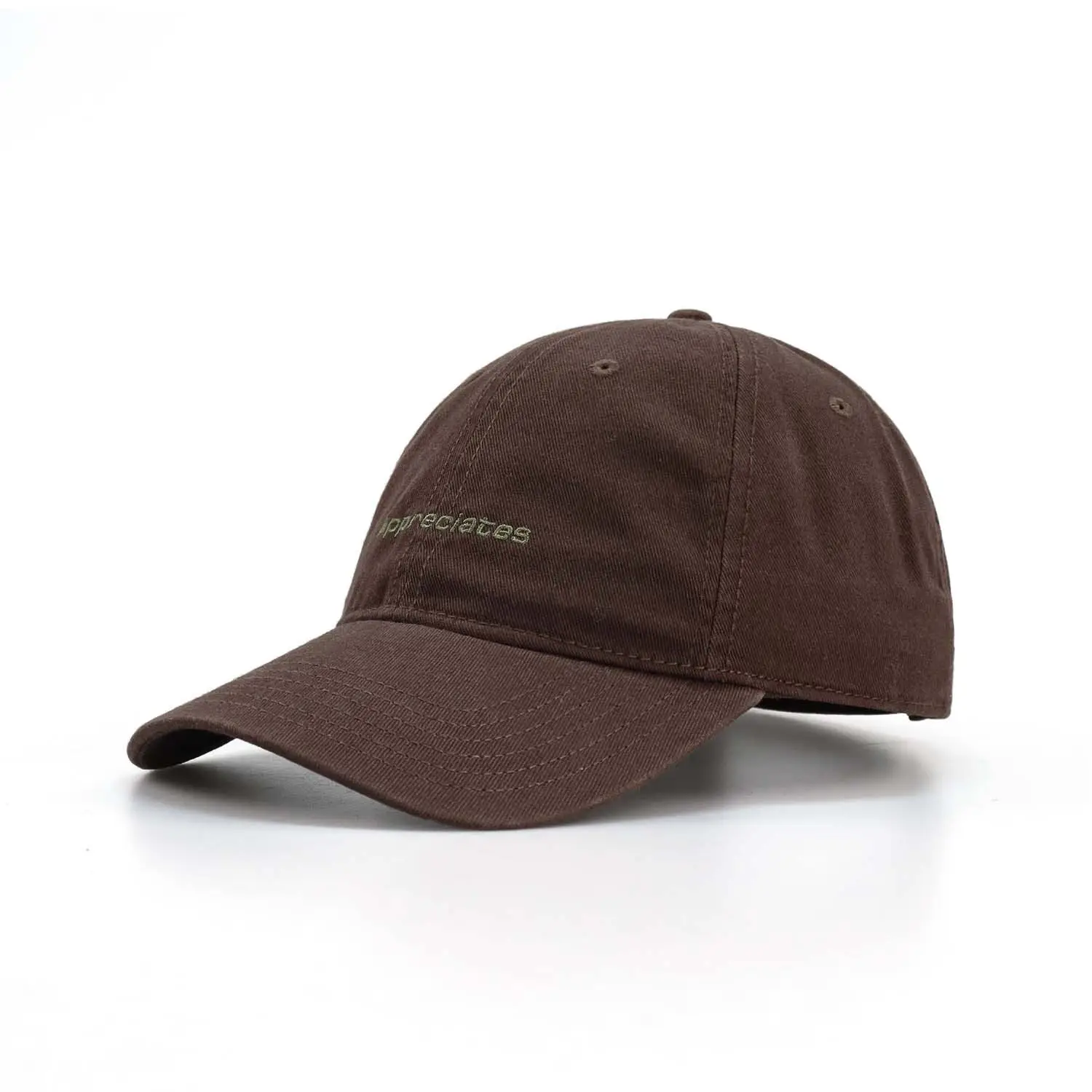 Brown Embroidered Baseball Cap for Women Men