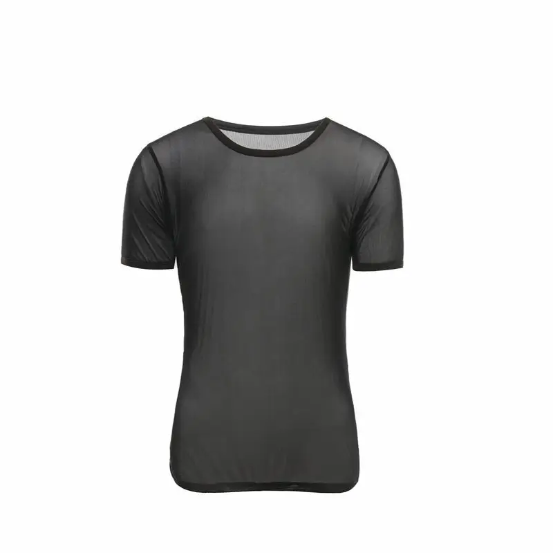 Men's White Mesh Short Sleeve Round Neck Underwear - Image 5