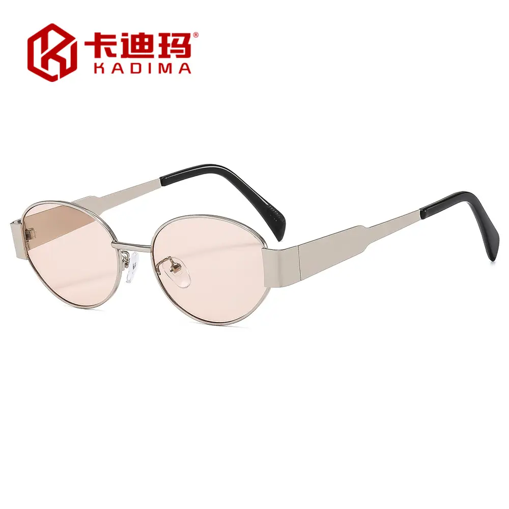 New Metal Oval Sunscreen Sunglasses Cross-Mirror European and American Ins - Image 11