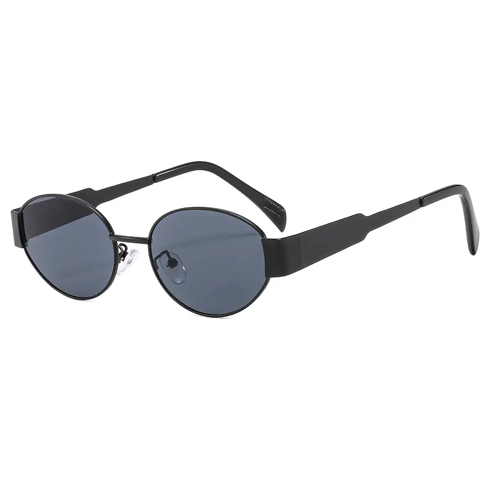 New Metal Oval Sunscreen Sunglasses Cross-Mirror European and American Ins - Image 12