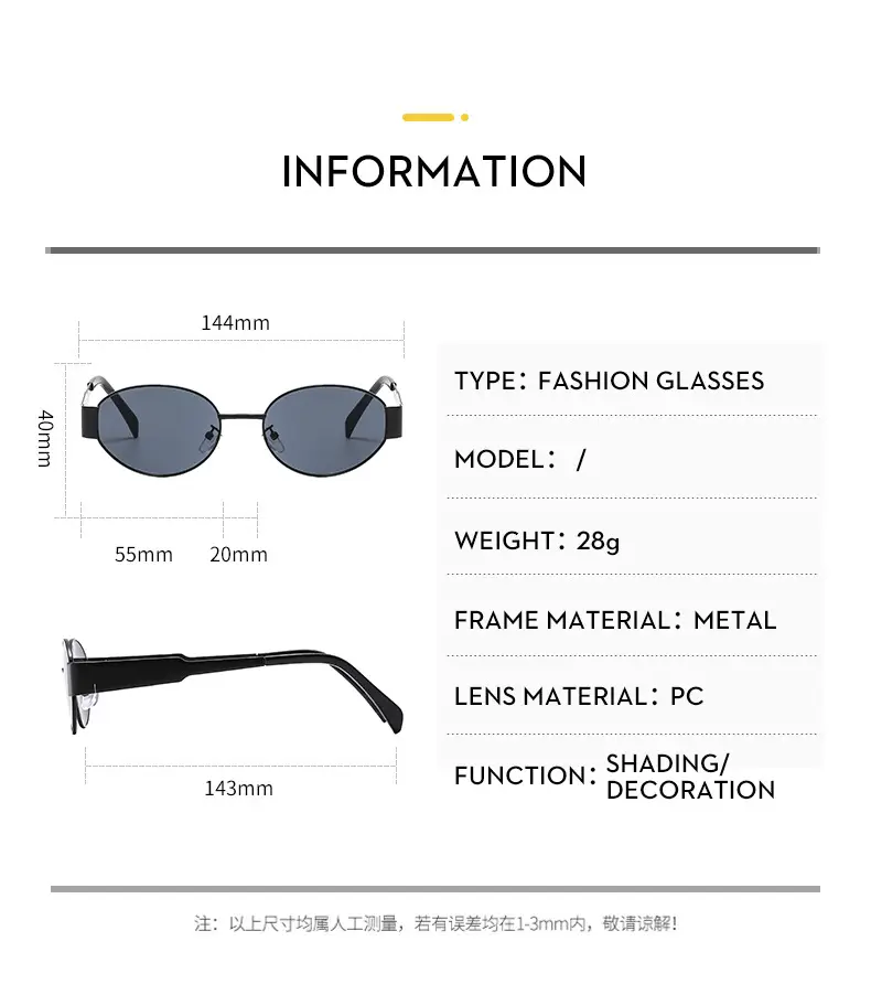 New Metal Oval Sunscreen Sunglasses Cross-Mirror European and American Ins — feature 10