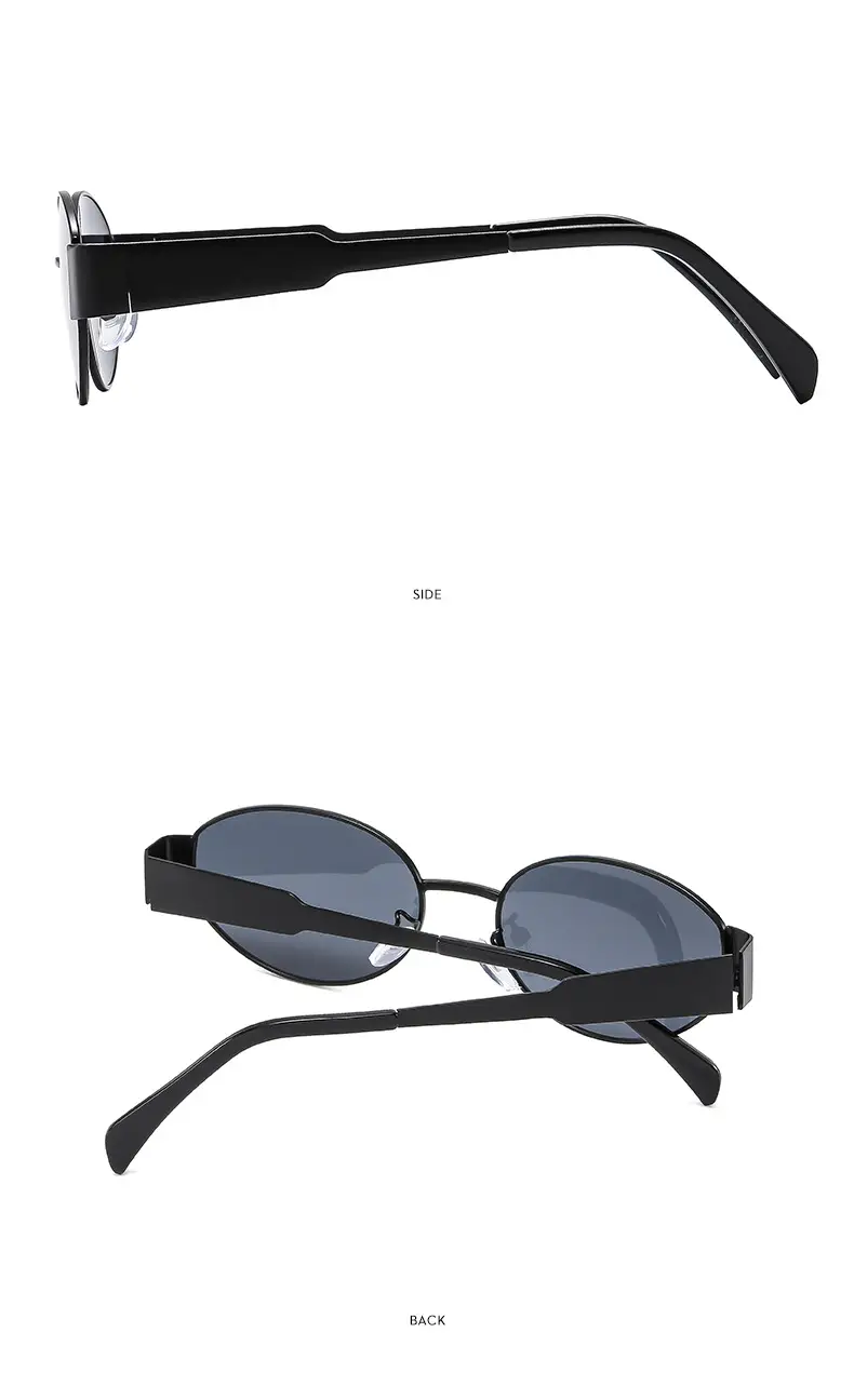 New Metal Oval Sunscreen Sunglasses Cross-Mirror European and American Ins — feature 13