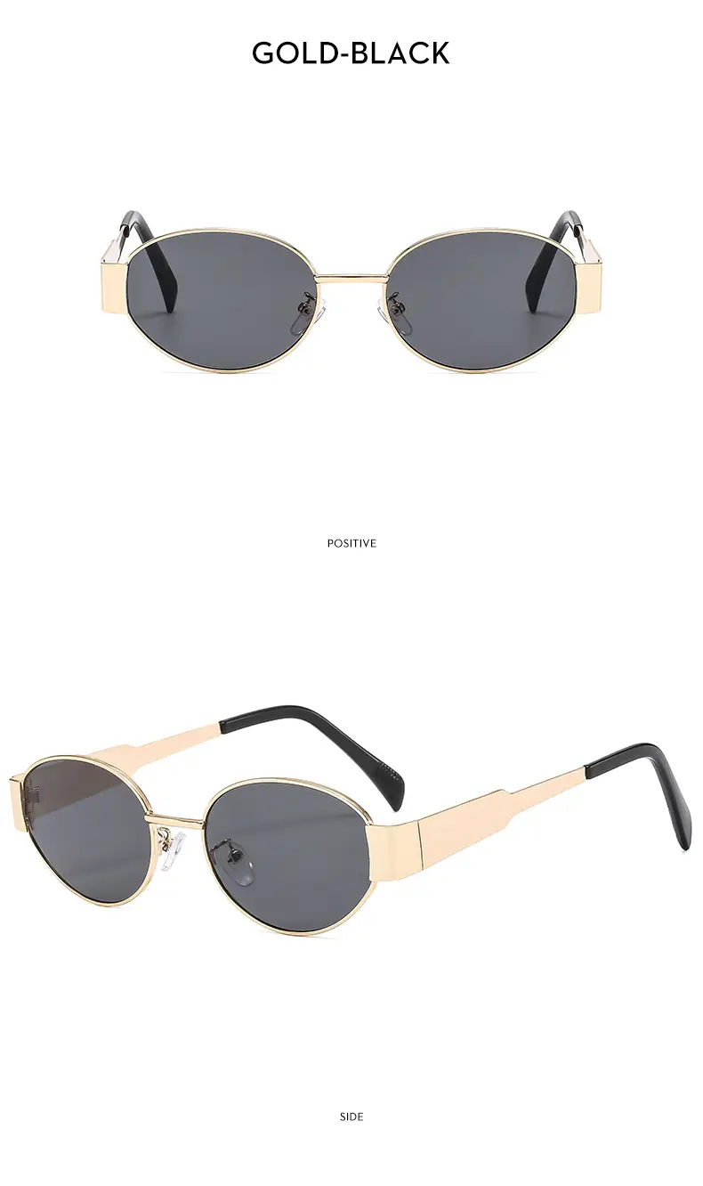 New Metal Oval Sunscreen Sunglasses Cross-Mirror European and American Ins — feature 14