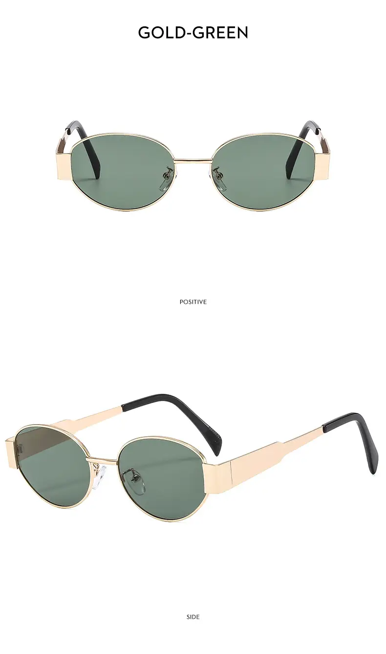 New Metal Oval Sunscreen Sunglasses Cross-Mirror European and American Ins — feature 16
