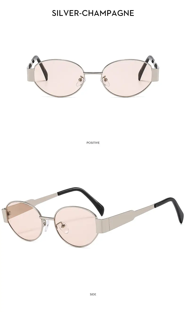 New Metal Oval Sunscreen Sunglasses Cross-Mirror European and American Ins — feature 18