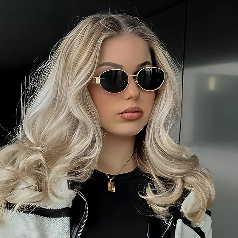 New Metal Oval Sunscreen Sunglasses Cross-Mirror European and American Ins — feature 2