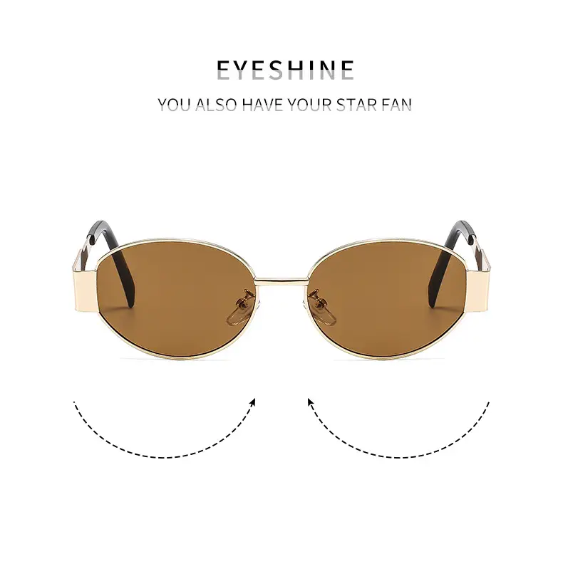 New Metal Oval Sunscreen Sunglasses Cross-Mirror European and American Ins — feature 5
