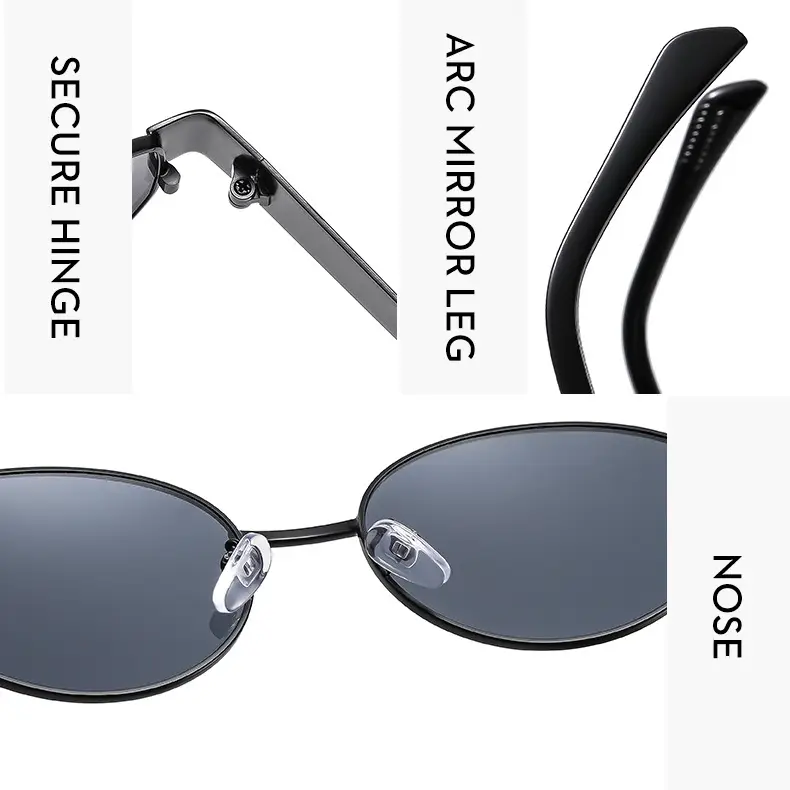New Metal Oval Sunscreen Sunglasses Cross-Mirror European and American Ins — feature 9