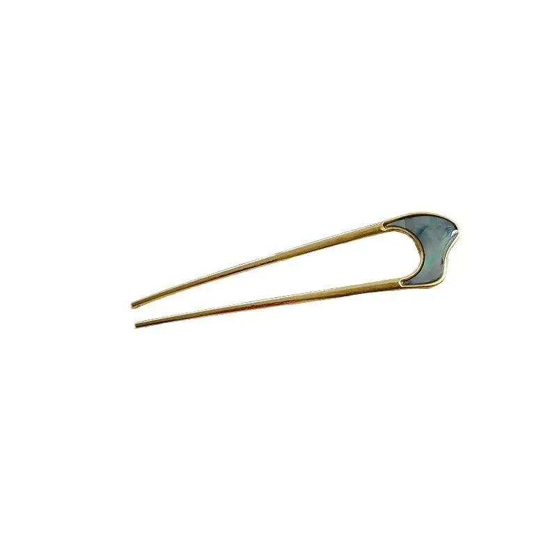 Gold U-Shaped Hairpin Plate for Women