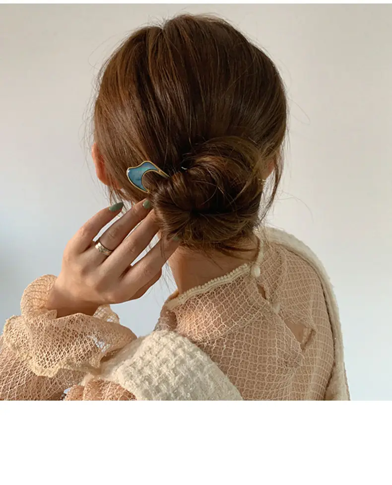 Gold U-Shaped Hairpin Plate for Women — feature 2